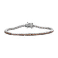 Orange Diamond Bracelet in Platinum Over Sterling Silver (7.25 In) 2.25 ctw - Sticky add to cart bar