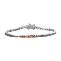 Orange Diamond Bracelet in Platinum Over Sterling Silver (7.25 In) 2.25 ctw
