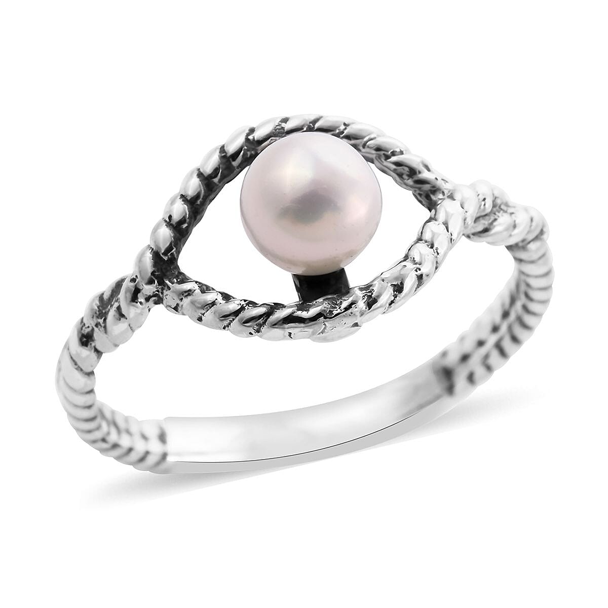 BALI LEGACY Freshwater Pearl Ring in Sterling Silver (Size 10.0)