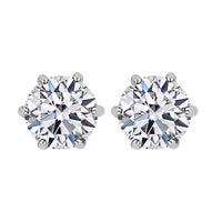 14K White Gold Luxuriant Lab Grown Diamond G-H SI Solitaire Stud Earrings 1.00 ctw