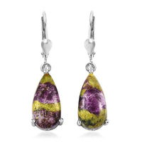 Tasmanian Stichtite 8.10 ctw Lever Back Earrings in Platinum Over Sterling Silver