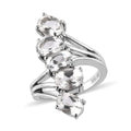 White Topaz 5 Stone Ring in Stainless Steel 4.75 ctw - Sticky add to cart bar