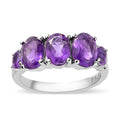 Amethyst and White Topaz Ring in Stainless Steel 1.50 ctw - Sticky add to cart bar