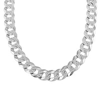 Italian Sterling Silver Flat Pave Necklace 20 Inches 121.9 Grams