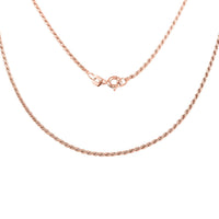 Italian 14K Rose Gold Over Sterling Silver Rope Chain Necklace 20 Inches 3.70 Grams