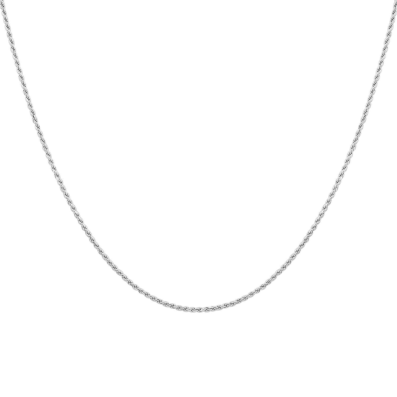 Italian Sterling Silver Rope Necklace 30 Inches 3.60 Grams