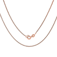 Italian 14K RG Over Sterling Silver Rope Necklace 30 Inches 3.60 Grams