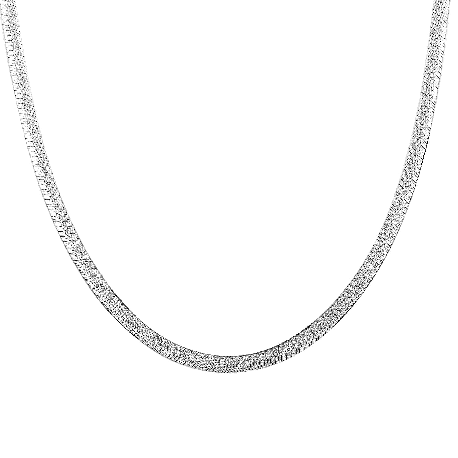 Italian Sterling Silver Herringbone Star Dust Necklace 18 Inches 9.6 Grams