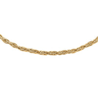 Italian 14K Yellow Gold Over Sterling Silver Snake Brite Rope Necklace 18 Inches 16.9 Grams