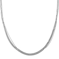Italian Rhodium Over Sterling Silver 5 Lines Star Dust Snake Chain Necklace 20 Inches 13 Grams