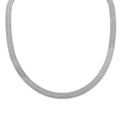 Italian Sterling Silver Bismark 8 Lines Pave Necklace (18 Inches) (14.6 g) - Sticky add to cart bar