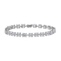 LUXORO 10K White Gold Asscher Cut Moissanite Link Bracelet (6.50 In) 4 Grams 13.85 ctw (Delivery in 7-10 Business Days) - Sticky add to cart bar