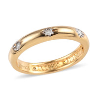 Diamond Band Ring in Vermeil Yellow Gold Over Sterling Silver (Size 6.0) 0.10 ctw