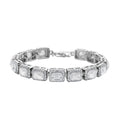 Red Glass and Austrian Crystal Tennis Bracelet in Rosetone (7-9In) - Sticky add to cart bar