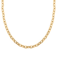 Italian 14K Yellow Gold Over Sterling Silver Power Chain Necklace 20 Inches 21.5 Grams
