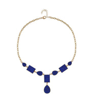 Lapis Lazuli Necklace 18-20 Inches in Goldtone 45.00 ctw