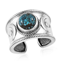 Artisan Crafted Blue Moon Turquoise Ring in Sterling Silver 1.35 ctw