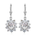 Premium Brazilian Goshenite Floral Earrings in Platinum Over Sterling Silver 4.00 ctw - Sticky add to cart bar