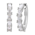 Princess Cut Moissanite (Bgt 5x3mm) Hoop Earrings in Vermeil YG Over Silver (7.30 g) 3.50 ctw - Sticky add to cart bar
