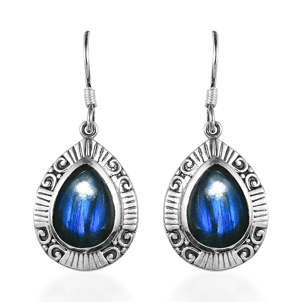 Artisan Crafted AAA Malagasy Labradorite Dangle Earrings in Sterling Silver 12.75 ctw