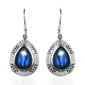 Artisan Crafted AAA Malagasy Labradorite Dangle Earrings in Sterling Silver 12.75 ctw - Sticky add to cart bar