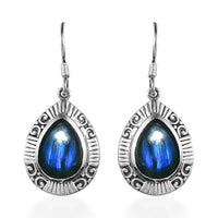 Artisan Crafted AAA Malagasy Labradorite Dangle Earrings in Sterling Silver 12.75 ctw