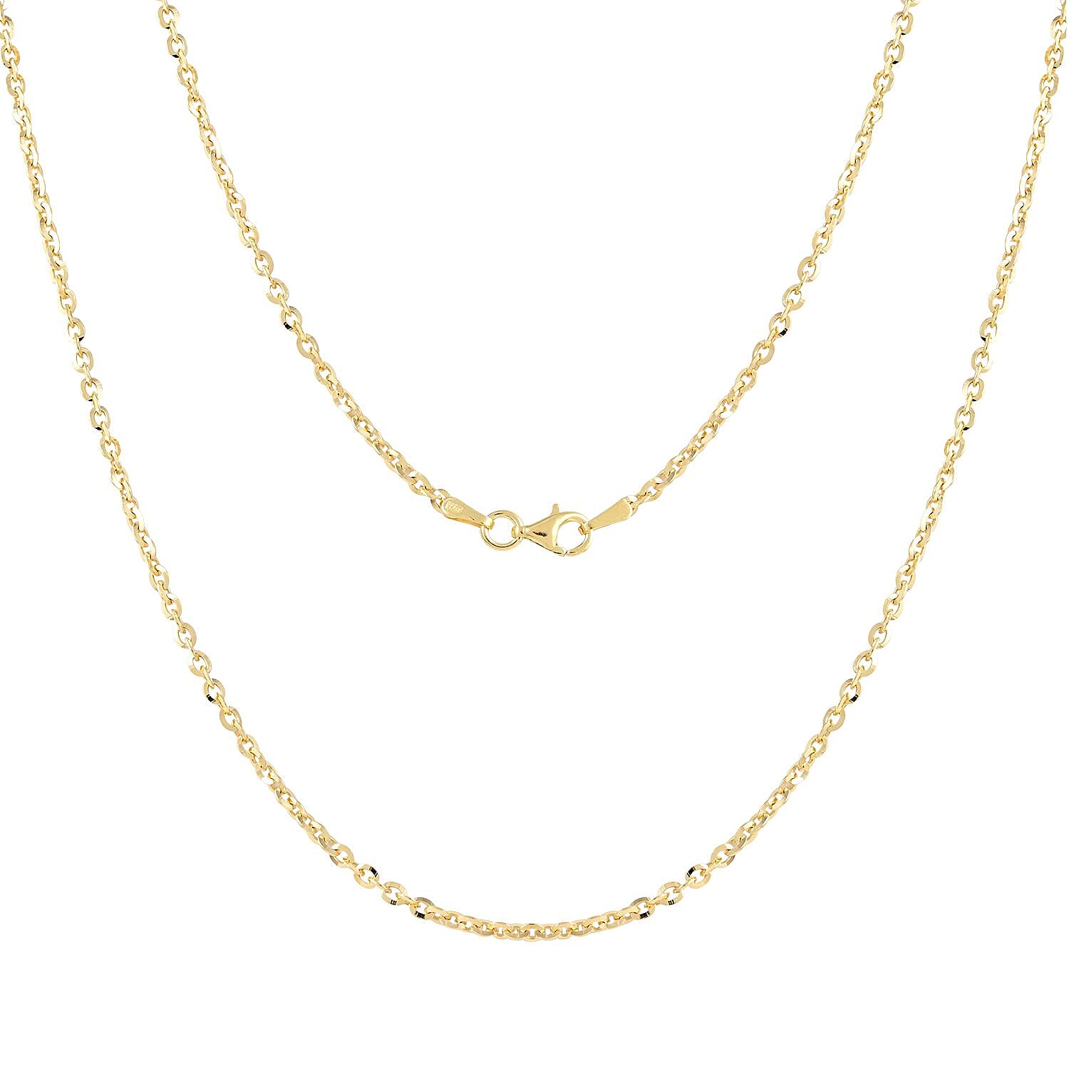 Italian Sterling Silver New Brillantina Chain Necklace (18 Inches) (4.50 g)