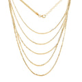 Italian Rhodium Over Sterling Silver Brillantina 5 Lines Graduated Necklace 17 Inches 10 Grams - Sticky add to cart bar