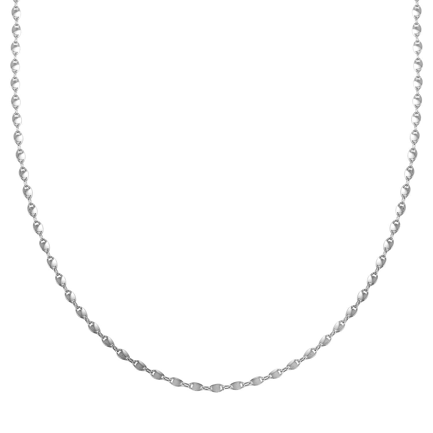 Italian Sterling Silver Confetti Waved Necklace 20 Inches 2.90 Grams
