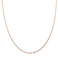 Italian 14K Rose Gold Over Sterling Silver Confetti Fan Chain Necklace 20 Inches 3.50 Grams