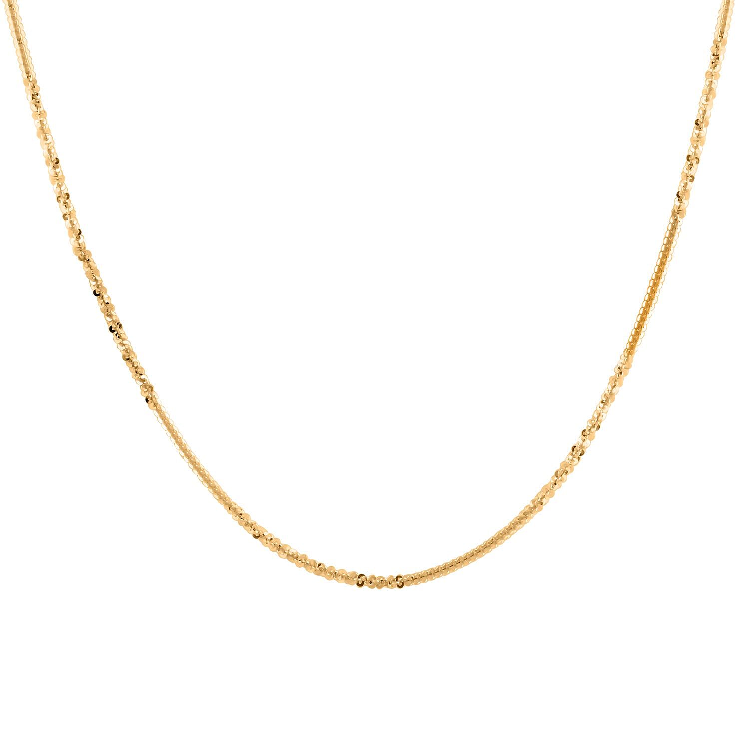 Italian Margherita Alternate Chain Necklace in 14K Yellow Gold Over Sterling Silver 4.20 Grams 20 Inches