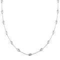 Italian Sterling Silver Station Chip Necklace 18 Inches 6 Grams - Sticky add to cart bar