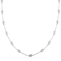 Italian Sterling Silver Station Chip Necklace 18 Inches 6 Grams
