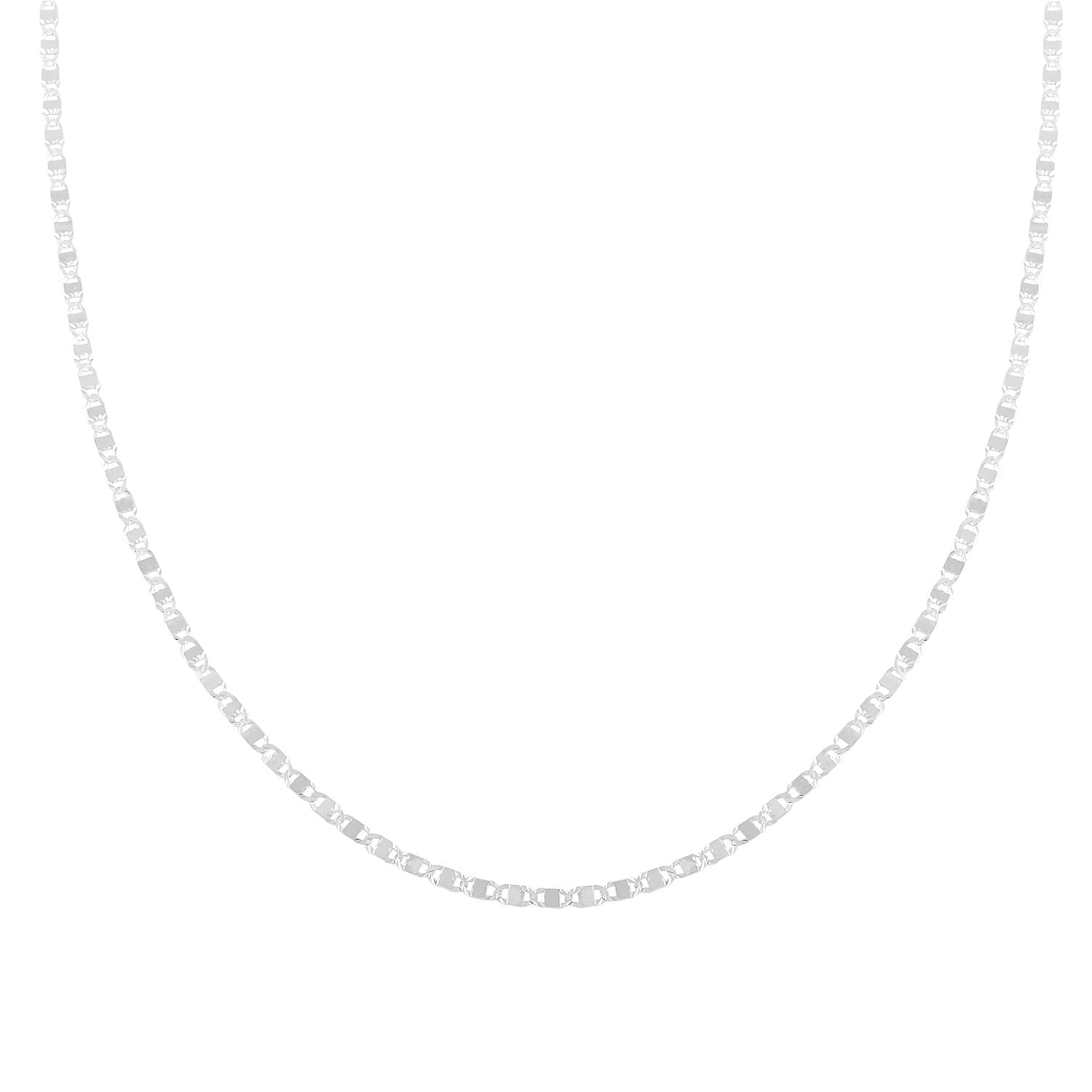 Italian Sterling Silver Vale Star Chain Necklace 20 Inches 2.50 Grams