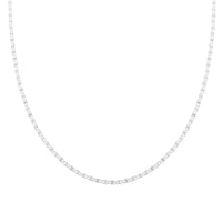 Italian Sterling Silver Vale Star Chain Necklace 20 Inches 2.50 Grams
