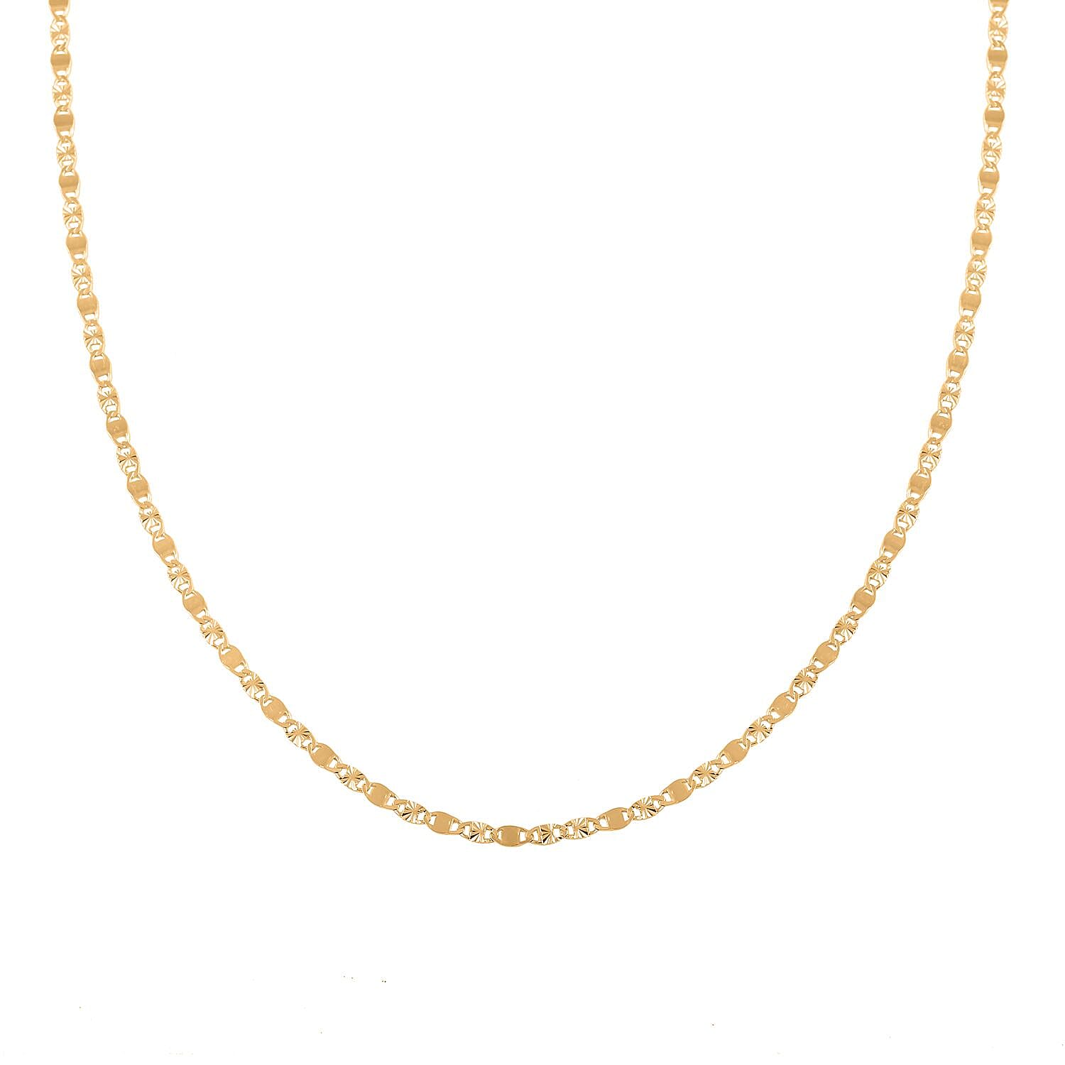 Italian 14K Yellow Gold Over Sterling Silver Vale Star and Squash Necklace 20 Inches 2.30 Grams