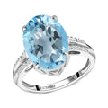 Luxoro 10K White Gold Premium Mangoro Aquamarine, Diamond (G-H, I3) Ring (Size 10.0) 5.15 ctw - Sticky add to cart bar
