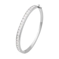Moissanite Bangle Bracelet in Rhodium Over Sterling Silver (6.50 In) 4.15 ctw - Sticky add to cart bar