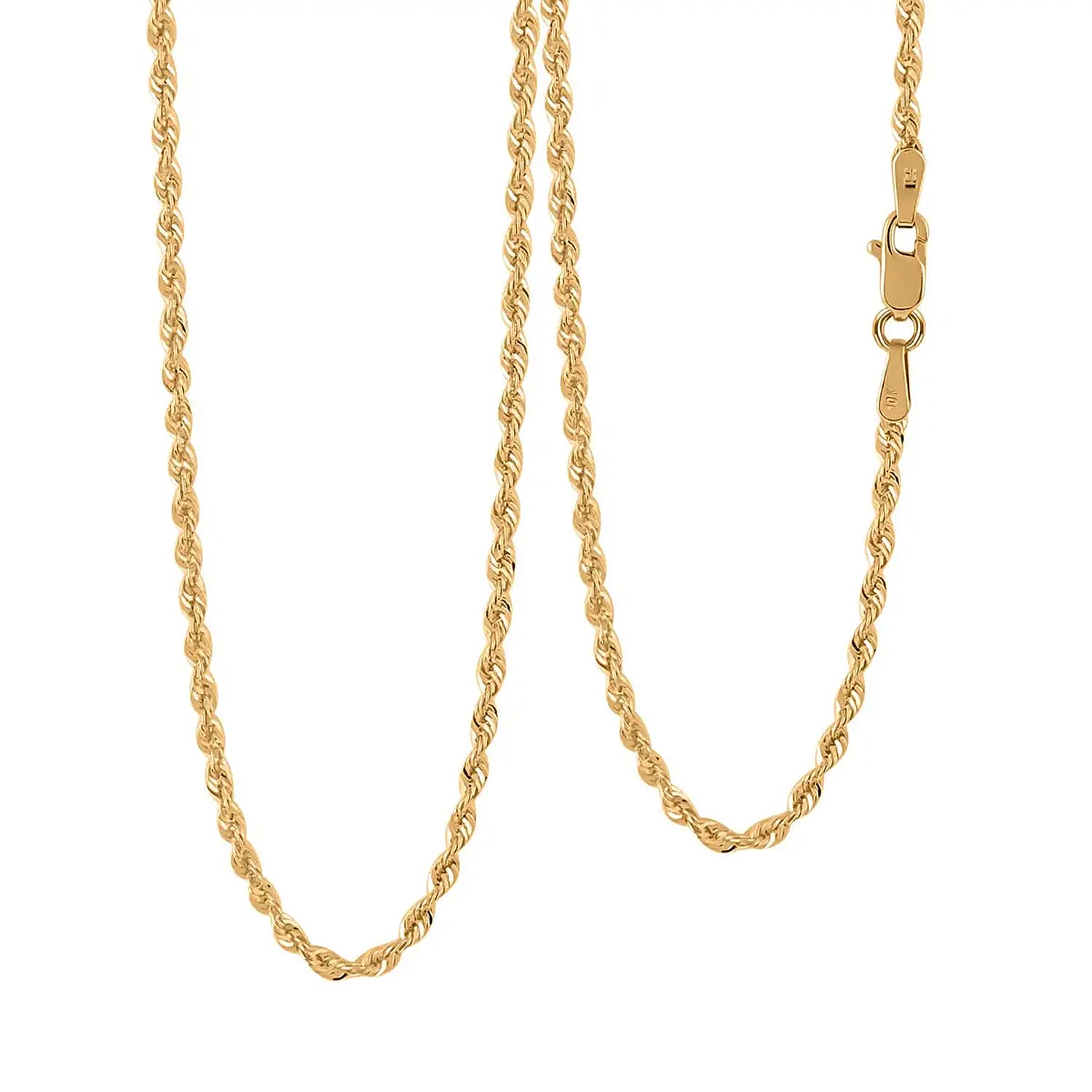 10K Yellow Gold Rope Chain Necklace, 10K Yellow Gold Necklace, Laser Cut Rope Chain, 20 Inch Chain Necklace, Gold Jewelry 1.5 Grams