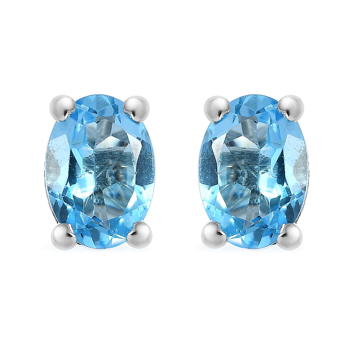 Marambaia Topaz Stud Earrings in Platinum Over Sterling Silver 1.85 ctw