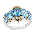 Marambaia Topaz 5 Stone Ring in Vermeil YG and Platinum Over Sterling Silver 4.50 ctw - Sticky add to cart bar