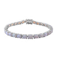 Australian White Opal Tennis Bracelet in Platinum Over Sterling Silver (6.50 In) 7 Grams 6.75 ctw - Sticky add to cart bar