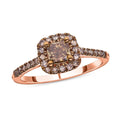TLV Luxoro 10K Rose Gold Natural Champagne Diamond Cushion Shape Ring (Size 10.0) 1.00 ctw - Sticky add to cart bar