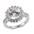 White Topaz Sunburst Ring in Platinum Over Sterling Silver 5.50 ctw - Sticky add to cart bar