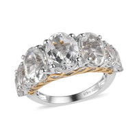 White Topaz Ring in Vermeil YG and Platinum Over Sterling Silver 7.00 ctw