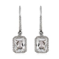 White Topaz Dangling Earrings in Platinum Over Sterling Silver 9.25 ctw - Sticky add to cart bar