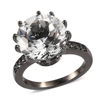 White Topaz Ring in Black Rhodium Over Sterling Silver (Size 10.0) 8.15 ctw