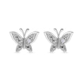 Diamond Accent Butterfly Earrings in Platinum Over Sterling Silver - Sticky add to cart bar