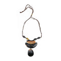 Genuine Buffalo Horn Adjustable Leather Cord Necklace - Sticky add to cart bar