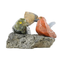 Multi Gemstone Carved Eagle Couple Approx. 380ctw
